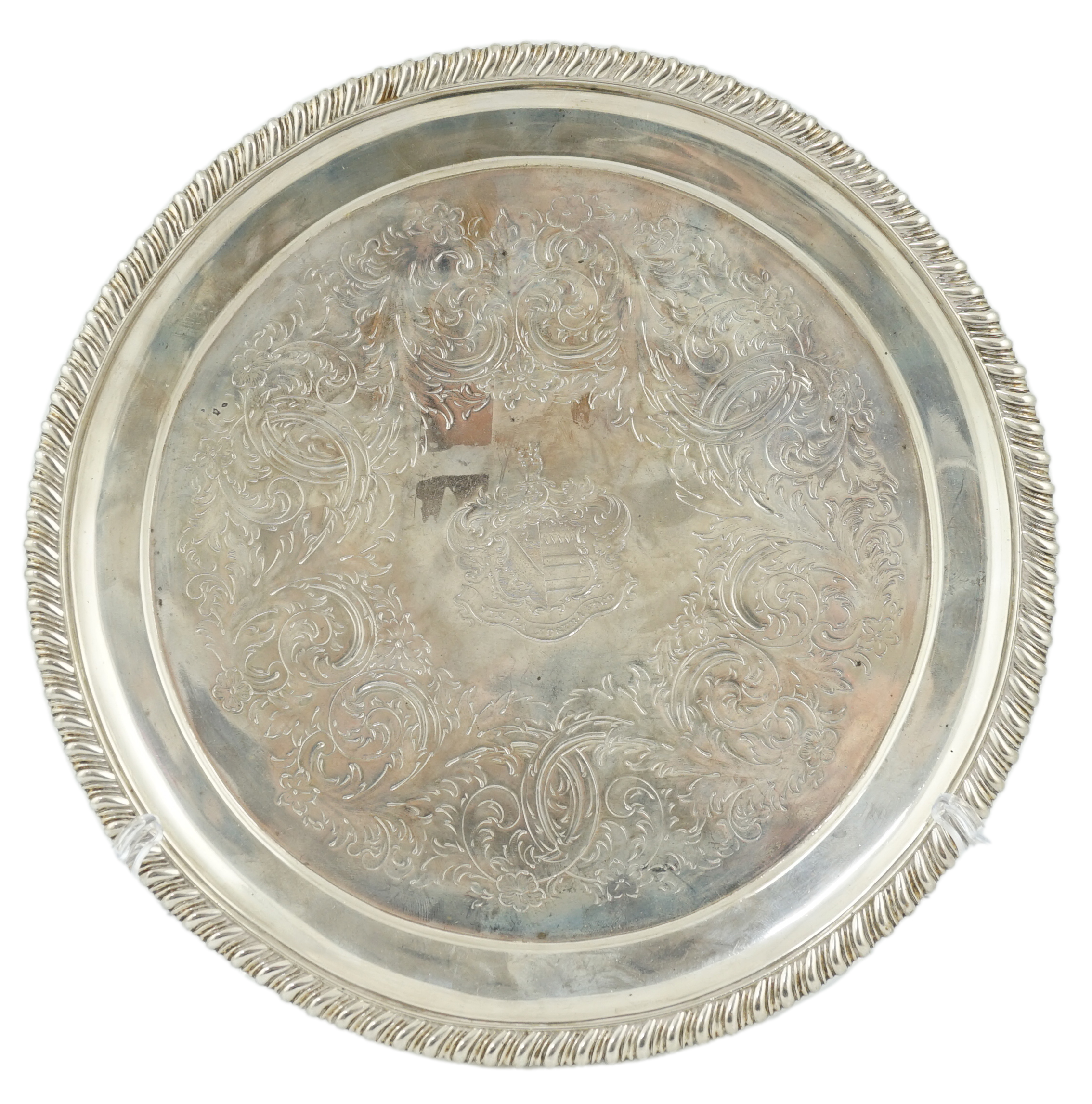 A Victorian silver salver, by Joseph & Albert Savory